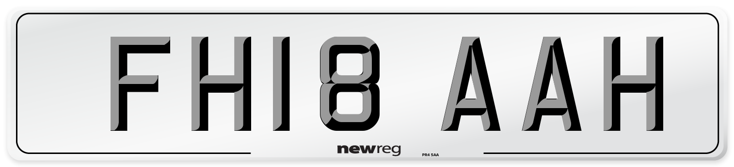 FH18 AAH Number Plate from New Reg